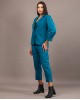 Teal cotswool blazer pant set