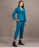Teal cotswool blazer pant set
