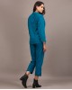 Teal cotswool blazer pant set
