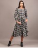 Tartan cotswool knotted full length dress