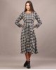 Tartan cotswool knotted full length dress