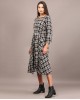 Tartan cotswool knotted full length dress