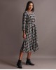 Tartan cotswool knotted full length dress