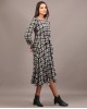 Tartan cotswool knotted full length dress