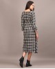 Tartan cotswool knotted full length dress