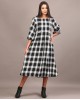 Black and white tartan full dress