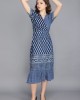 INDIGO BLUE BLOCK PRINT COTTON DRESS