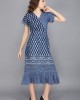 INDIGO BLUE BLOCK PRINT COTTON DRESS