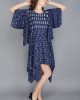INDIGO BLUE HANDKERCHIEF DRESS IN COTTON
