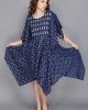 INDIGO BLUE HANDKERCHIEF DRESS IN COTTON
