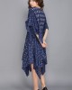 INDIGO BLUE HANDKERCHIEF DRESS IN COTTON