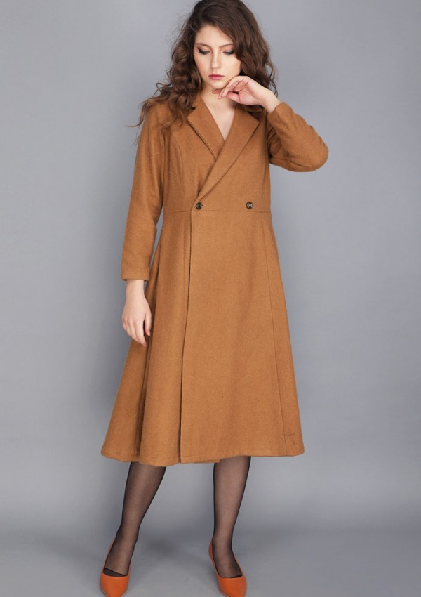 WOOLLEN CAMEL COAT DRESS
