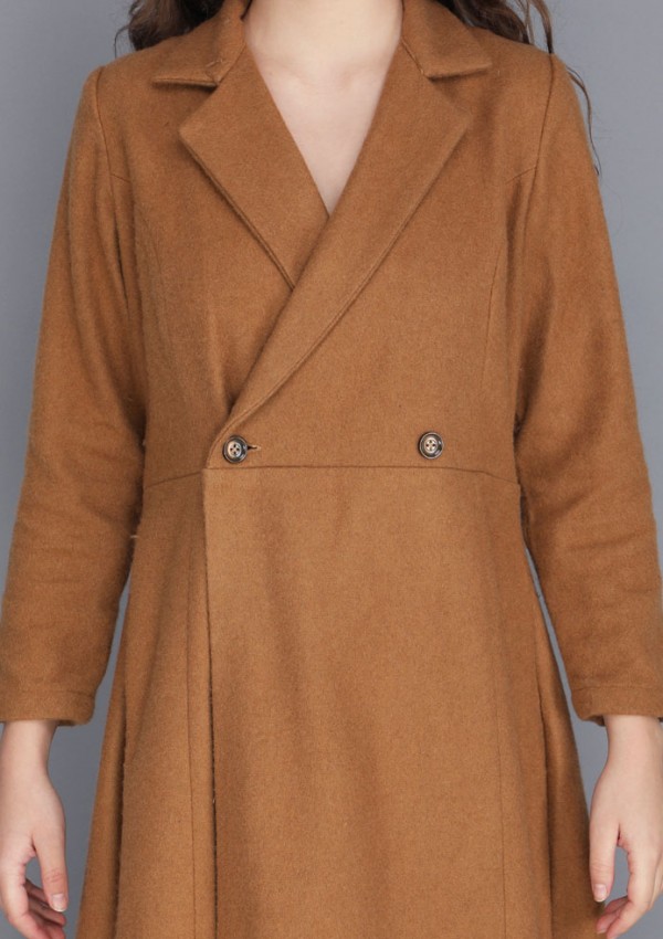 WOOLLEN CAMEL COAT DRESS