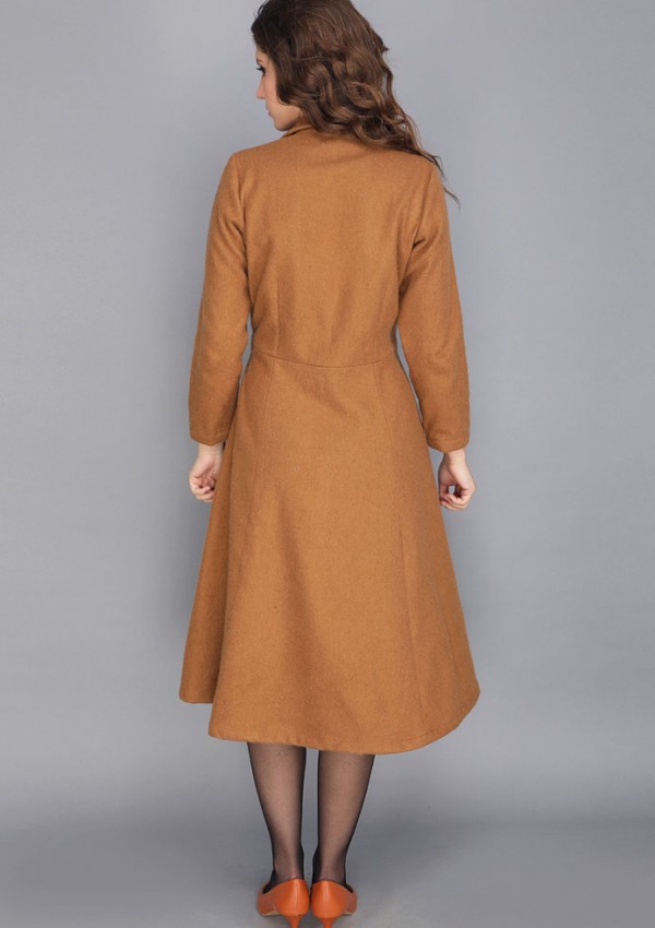 WOOLLEN CAMEL COAT DRESS