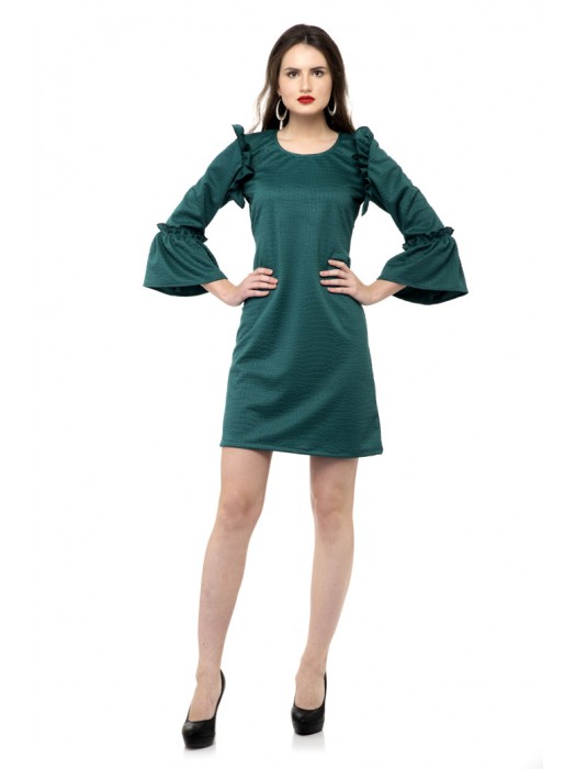 Flare ruffle bell sleeves dress