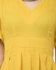 Yellow ruffle sleeve one piece dress with ruffle hem