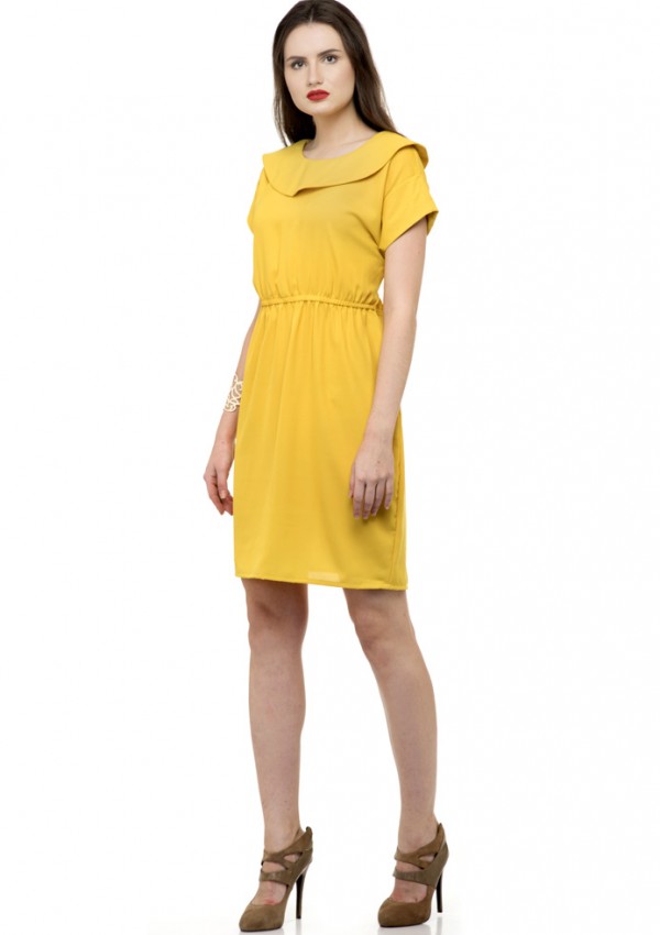 Collared cintched based shift dress