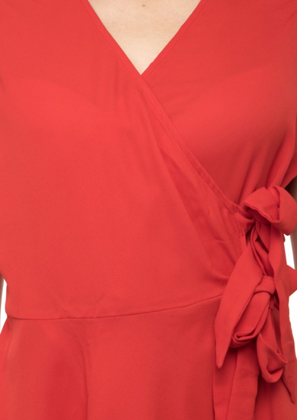 Side Tie knot with wrap short dress
