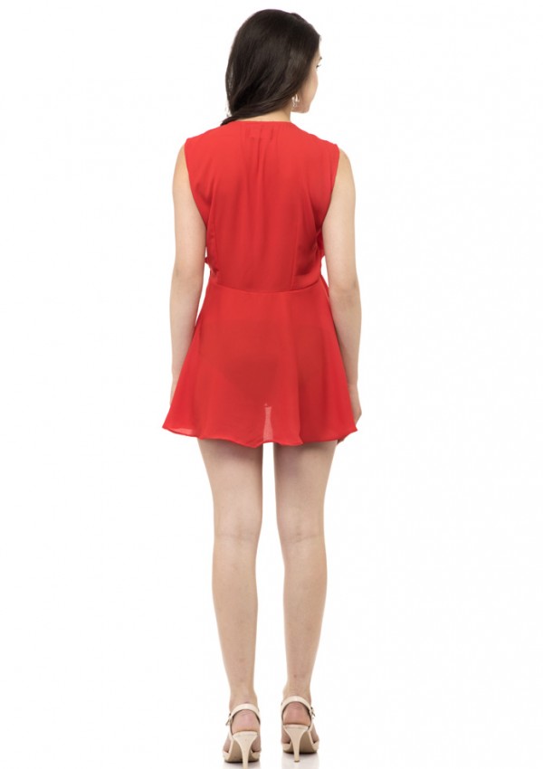 Side Tie knot with wrap short dress