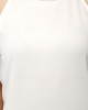 High neck sleeveless white pencil dress
