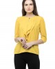 Yellow plain flared ruffle top