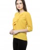 Yellow plain flared ruffle top