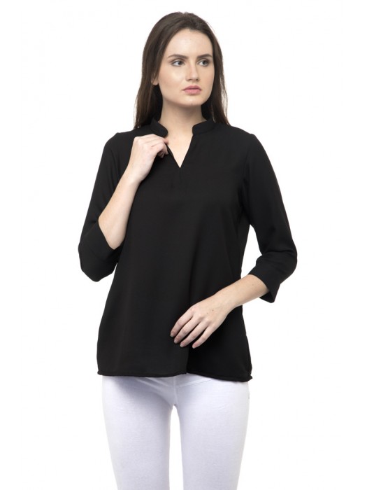 Full sleeves plain top with collars