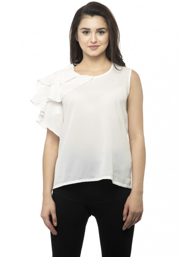 White sleeveless cami top