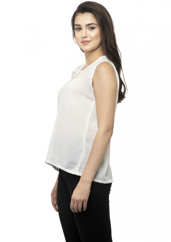 White sleeveless cami top