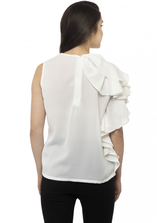 White sleeveless cami top