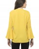 Yellow bell sleeves pleated top