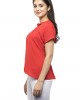 Mock neck half sleeves red top