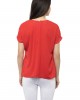 Mock neck half sleeves red top