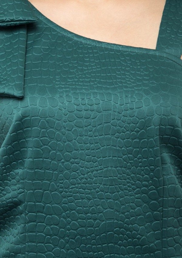 New turquoise color asymmetric neck tee