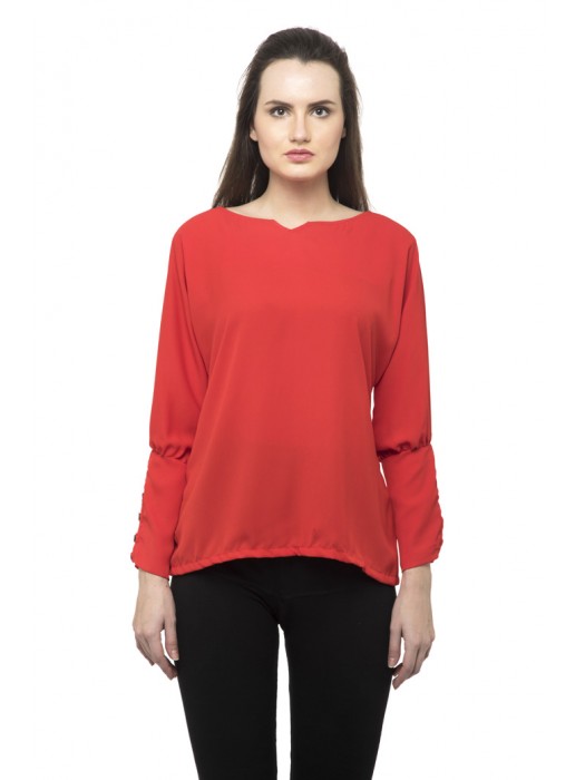 Halter neck red top