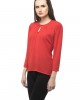 Notched neck with button red top without side stripped