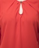Notched neck with button red top without side stripped