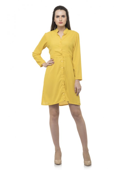 Waist belted long yellow kurti
