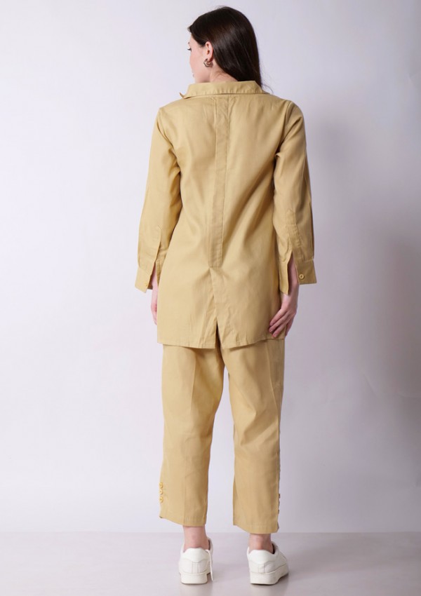 Beige High Low Coord Set