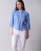 Striped Mandarin Collar Top Striped Mandarin Collar Top