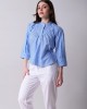 Striped Mandarin Collar Top Striped Mandarin Collar Top
