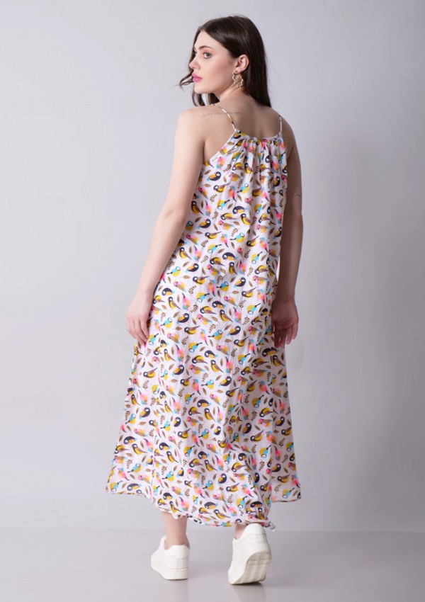 Printed High-low Maxi Dress Printed High-low Maxi Dress