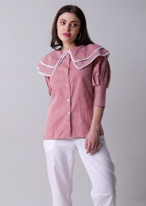 Sailor Collar Striped Shirt Sailor Collar Striped Shirt