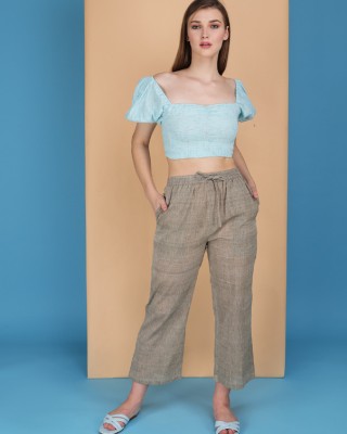 elasticated pant made in cotton 
