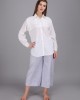 crisp white collar pintucks shirt made in cotton