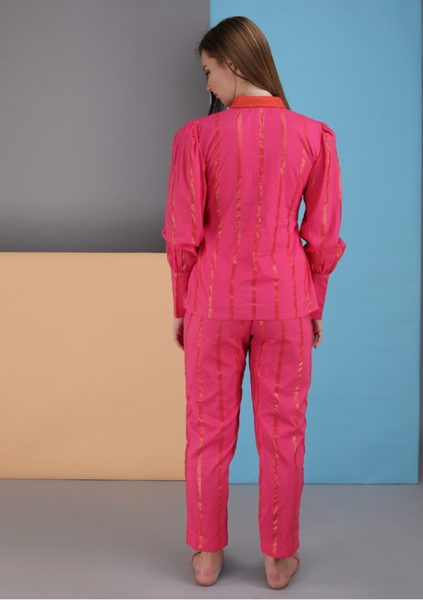 collar Co-rd set made in cotton