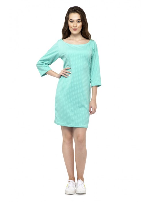 Vintage quarter sleeves midi dress