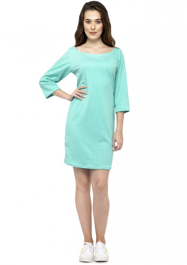 Vintage quarter sleeves midi dress