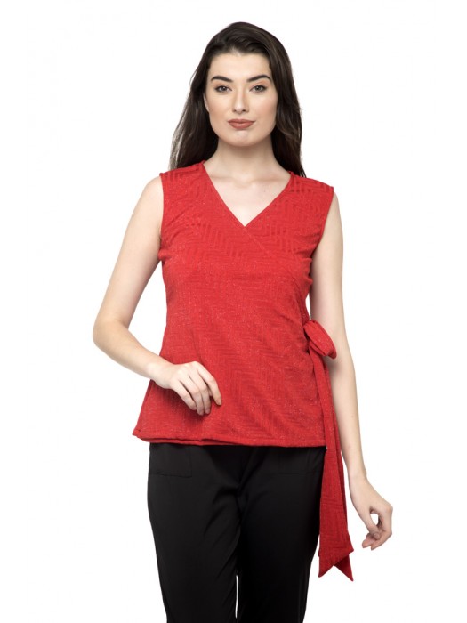 Side Knot V-Neck  Top