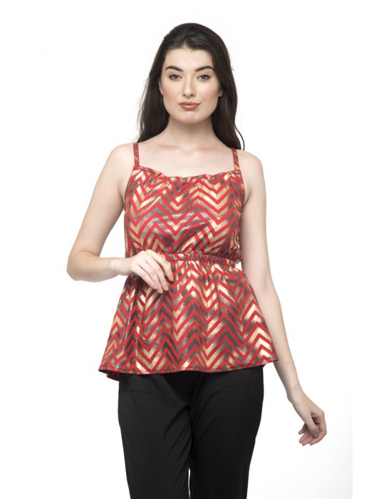 Foil Print Top